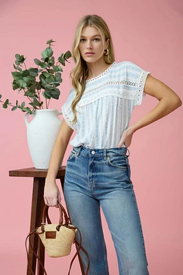 Floral Stripe Top