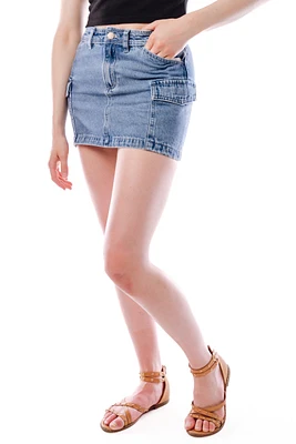 Hilary Denim Cargo Skirt