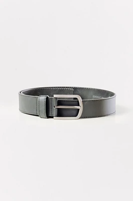 Leather Belt with Nickel Buckle