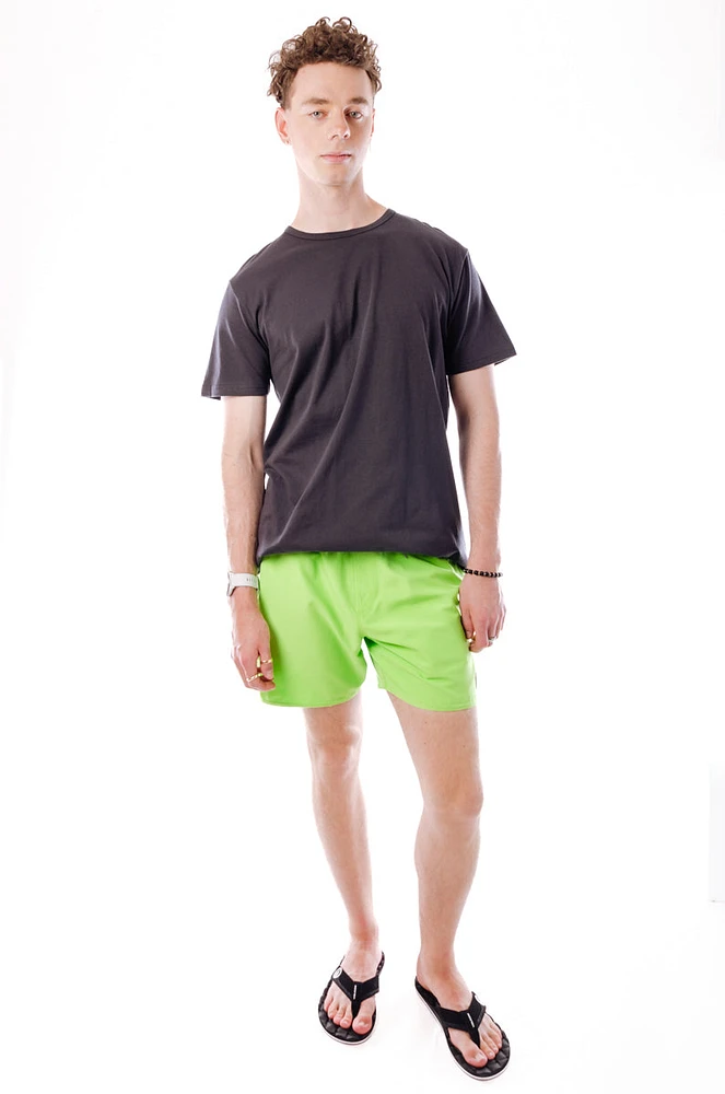 Lido Solid Elastic Waist Trunks