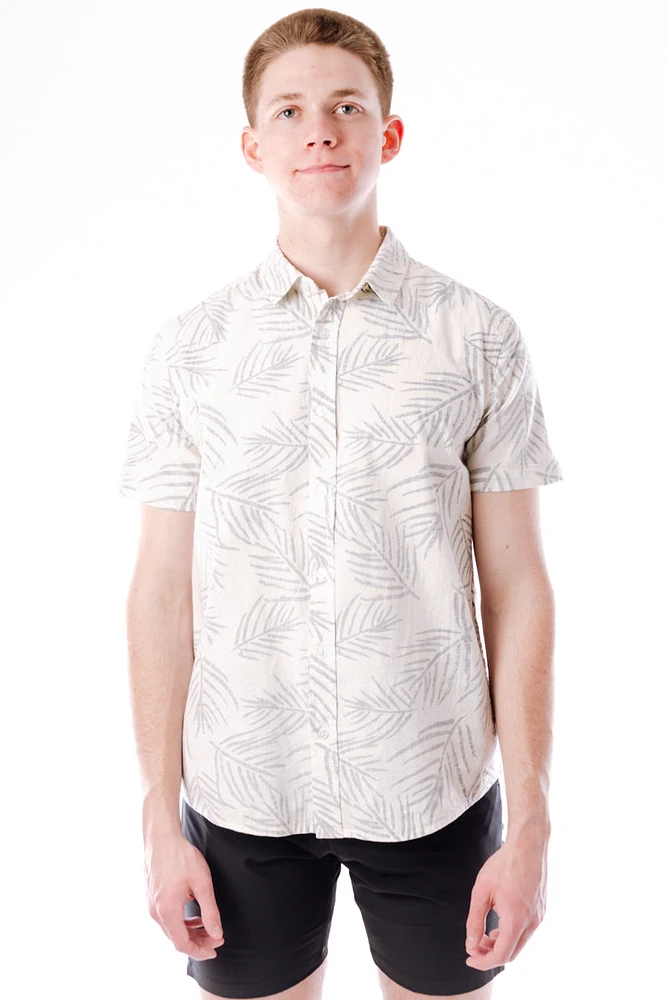 Palm Print Short Sleeve Shirt