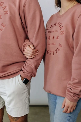 Unisex Peach Community Embroidered Crewneck