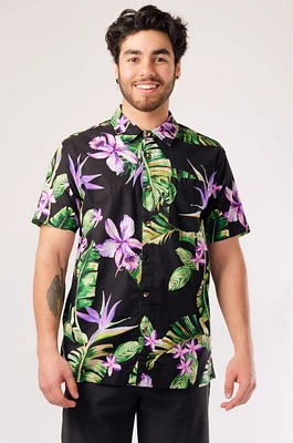Purple Hawaiian Short Sleeve Shirt