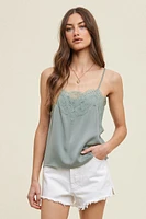 Satin Lace Tank