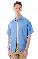 Sea Glass Linen Camp Shirt