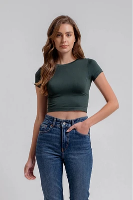 Solid Crop Tee