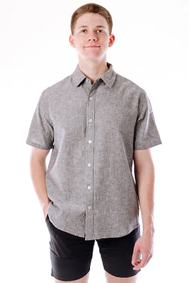 Solid Linen Short Sleeve Shirt