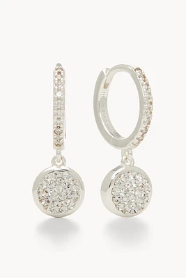 Sparkle Bezel Hoop Earrings