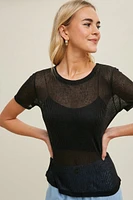 Textured Semi Sheer Tee