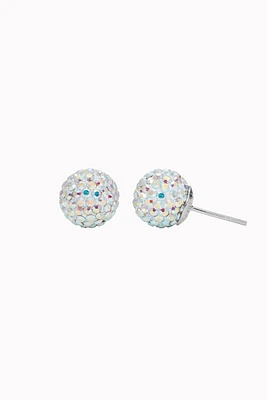 10mm Sparkle Ball Earrings - Aurora Borealis