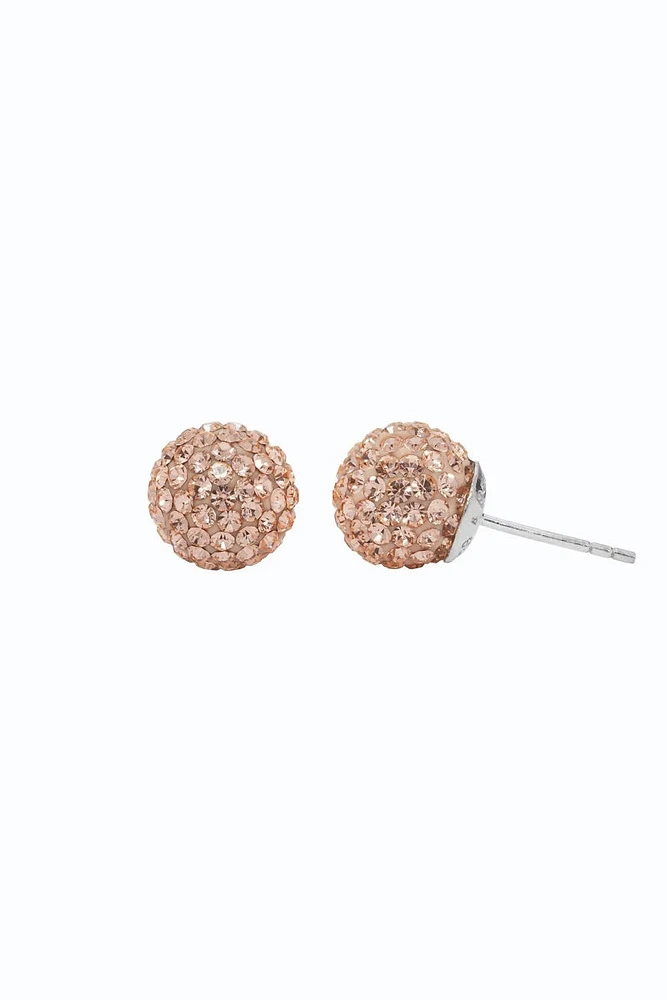 10mm Sparkle Ball Earrings - Rose Gold