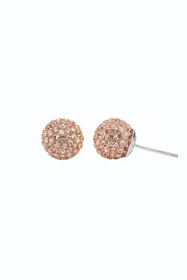 10mm Sparkle Ball Earrings - Rose Gold