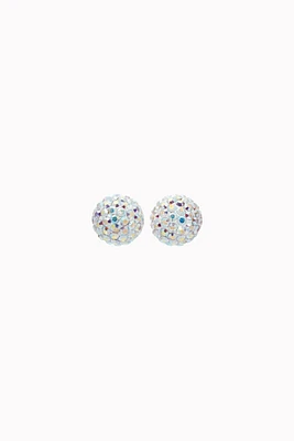 8mm Sparkle Ball Earrings - Aurora Borealis