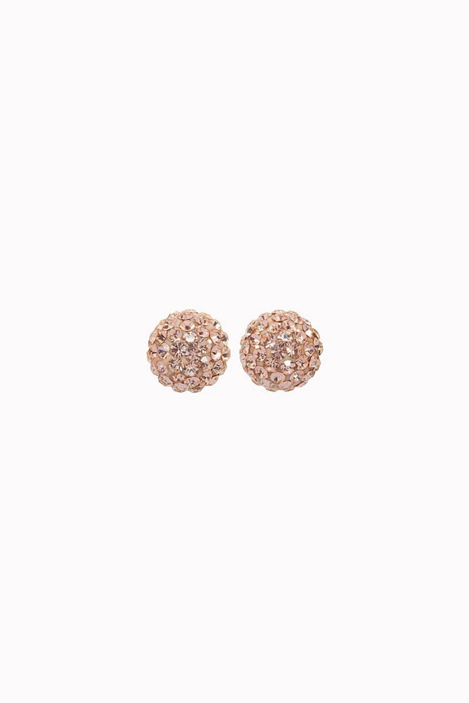 8mm Sparkle Ball Earrings- Rose Gold