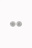8mm Sparkle Ball Earrings- White