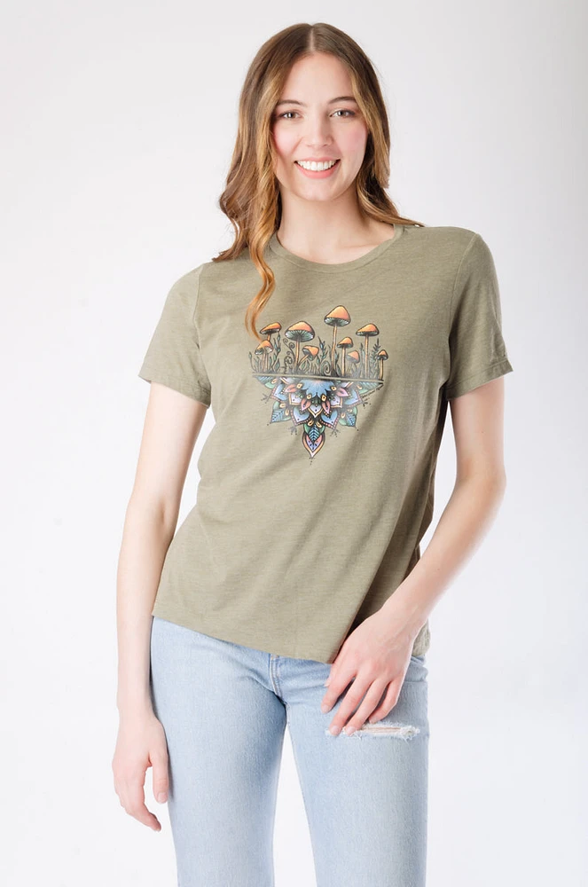 Colourful Mandala Mushroom Tee
