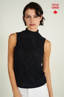 Camisole brillante à col montant - LEANNE-B2 (R-A15) VENTE FINALE