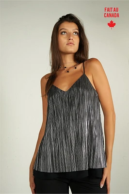 Camisole plissée brillante - ZILIA (R-B6) VENTE FINALE