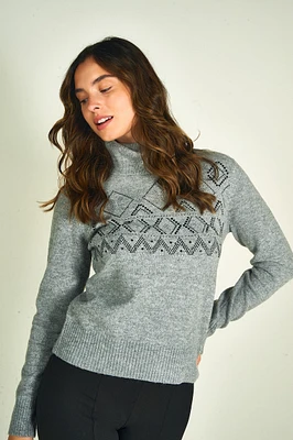 Turtleneck sweater with stones - MAGNOLIA (E-B17)