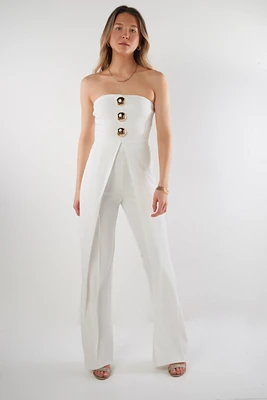 Sleeveless jumpsuit with buttons - JP81514 (E-A12)
