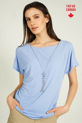 Haut à manches courtes avec collier - YESSA-4 (R-A8)