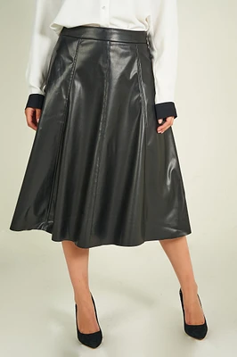 Faux leather midi skirt - 920076-PU050 (E-B9)