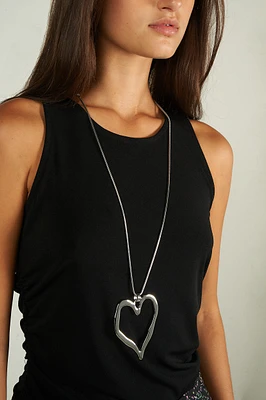 Long collier à pendentif coeur - C838X2 - VENTE FINALE