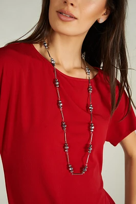 Long collier avec billes - C22X2 - VENTE FINALE