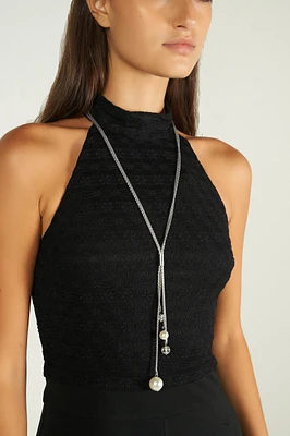 Long collier avec pendentifs en perles - N-71211X2 - VENTE FINALE