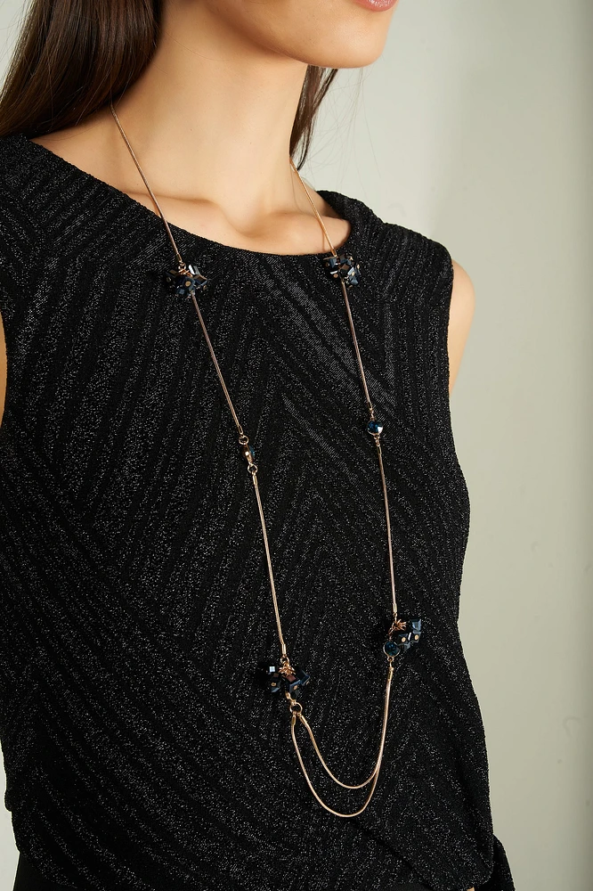 Long collier avec pierres en verre - C843X2 - VENTE FINALE