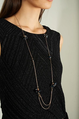 Long collier avec pierres en verre - C843X2 - VENTE FINALE