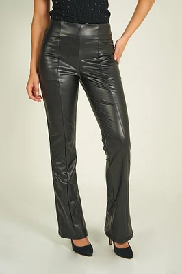 Pantalon évasé en faux cuir - AMANDINE (E-C17) VENTE FINALE