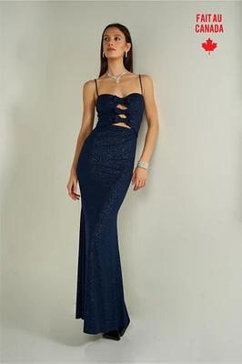 Robe maxi brillante avec boucles - JACYNTHE (R-C13)