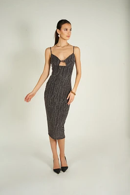 Shiny midi dress - CD3982 (E-A15) FINAL SALE