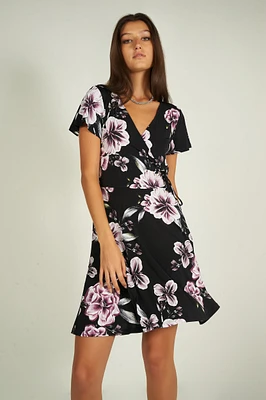 Floral wrap dress - ERAM12P (R-B12)