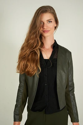 Short faux leather jacket - EVELINE-F24 (R-B20)