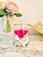 One Love in Round Glass Vase