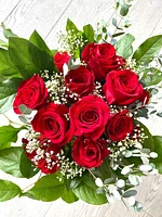 Classic Dozen Red Roses in Tall Vase - Fresh Flower