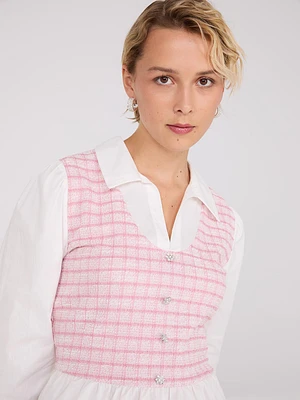 Veste à carreaux avec blouse en coton 2 1