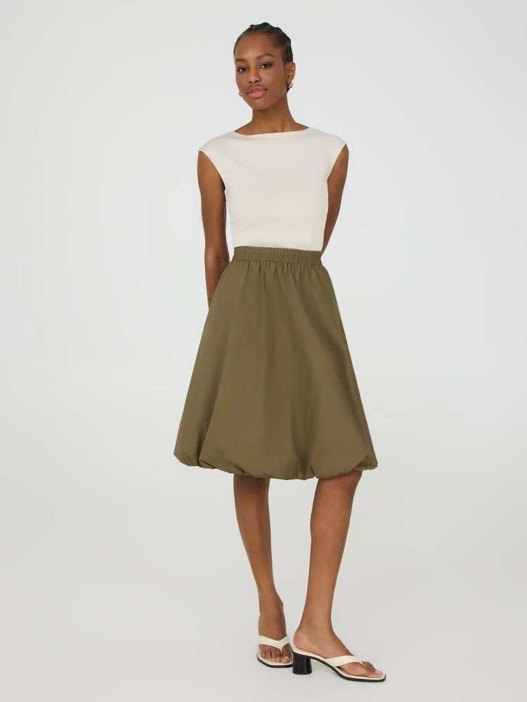 Bubble Hem Cotton Skirt