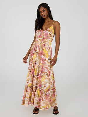 Floral Maxi Dress With Ruffles