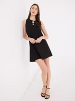 A-Line Mini Dress With Satin Bow Details