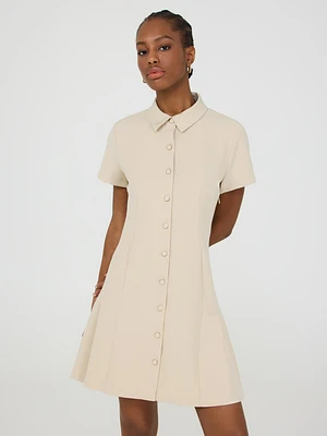 Pleated Shirt Dress