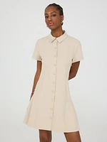Pleated Shirt Dress