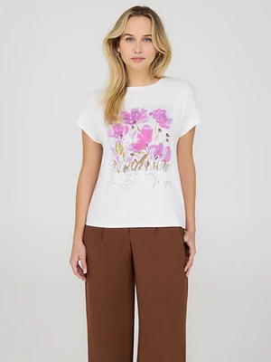 T-shirt graphique à imprimé floral