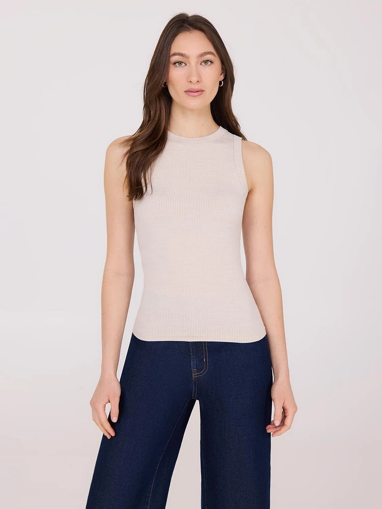 Sleeveless Ribbed Tank Top
