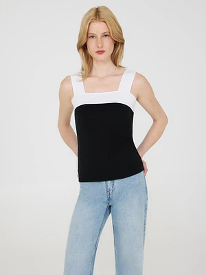 Colour Block Thick Strap Tank Top