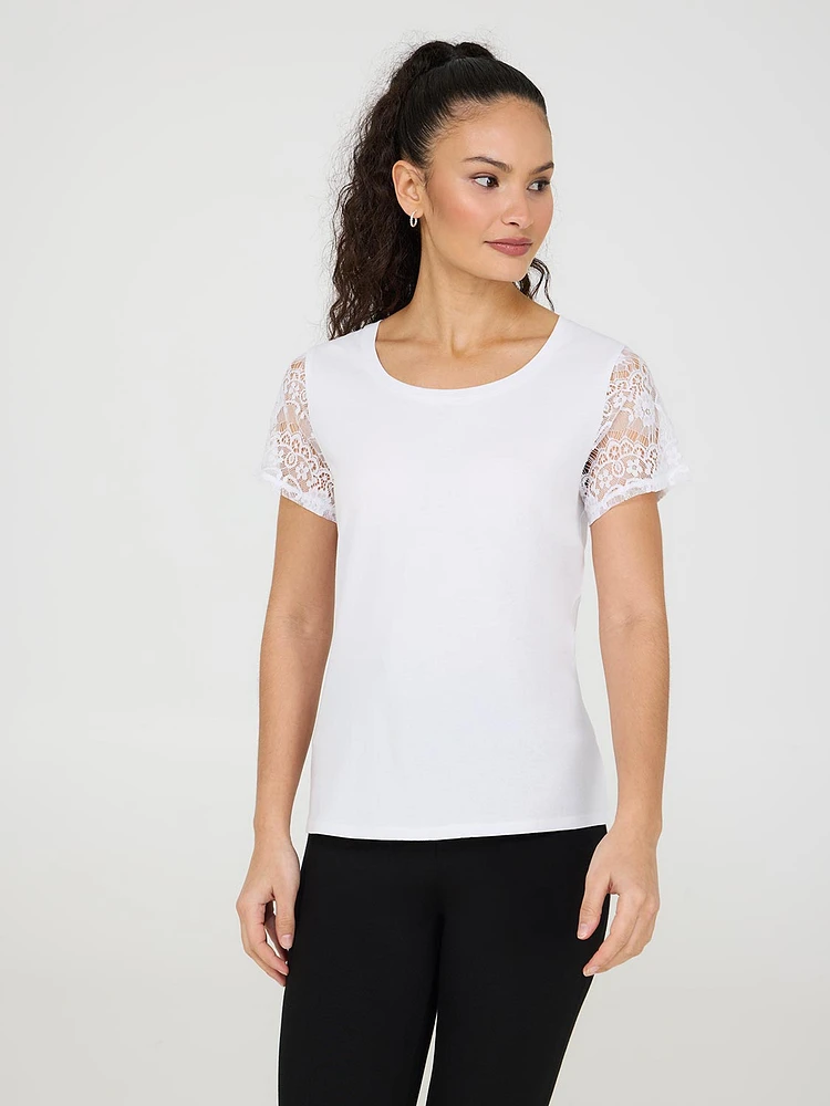 Lace Short Sleeve T-Shirt
