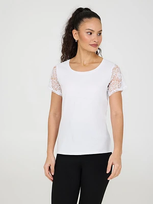Lace Short Sleeve T-Shirt