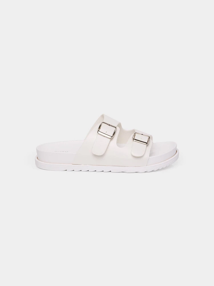 Chunky Buckle Slide Sandals